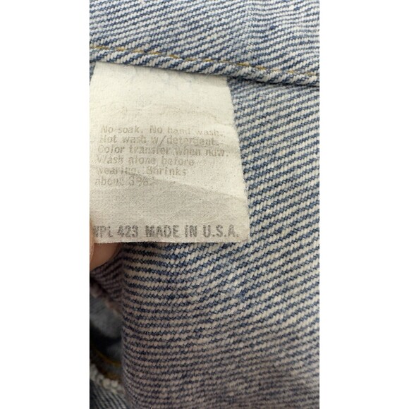 VTG Levis Denim Trucker Jacket Men’s Made In USA Large red  Tab size 38 paper - Picture 10 of 11